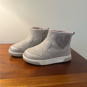 Stride Rite Gray Kids Boots with Heart Accent